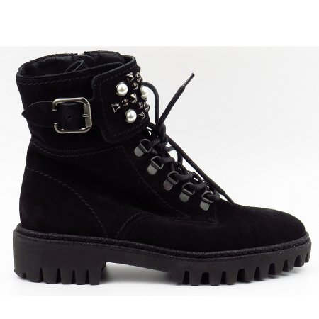 Paul Green Nubuk schwarz Stiefelette in schwarz