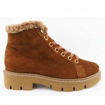Paul Green Soft Suede toffee Stiefelette in Mittelbraun