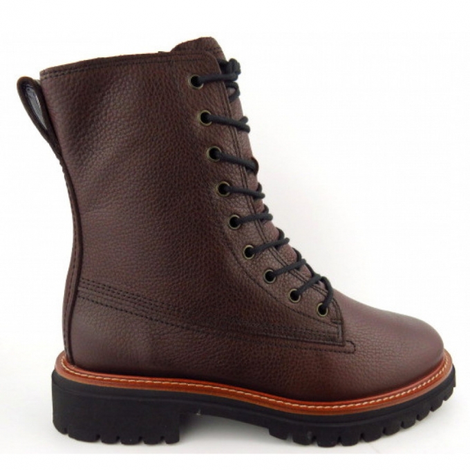 Paul Green Grained Calf Stiefelette in 04 Braun