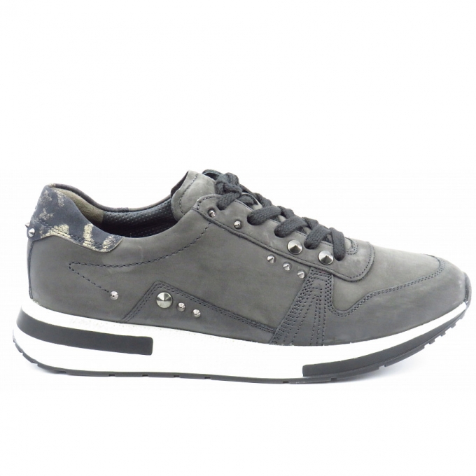 Paul Green Nubuk/Leo iron/taupe Sneaker in grau