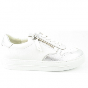 Paul Green Nappa Calf clay white Sneaker low in Weiß Silber