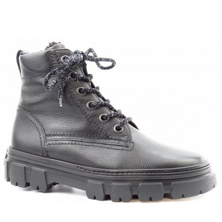 Paul Green Calf black Lammfell Stiefelette in Schwarz