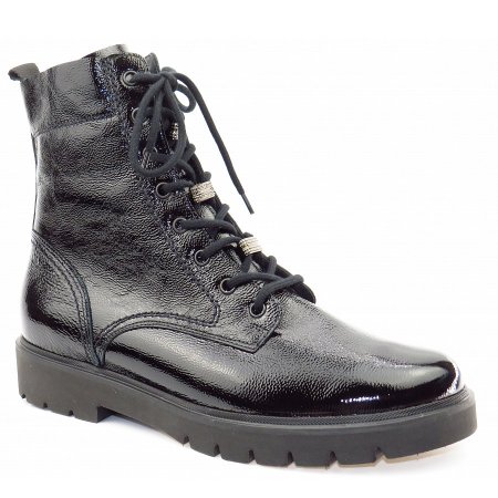 Paul Green Knautschlack schwarz Stiefelette in Schwarz