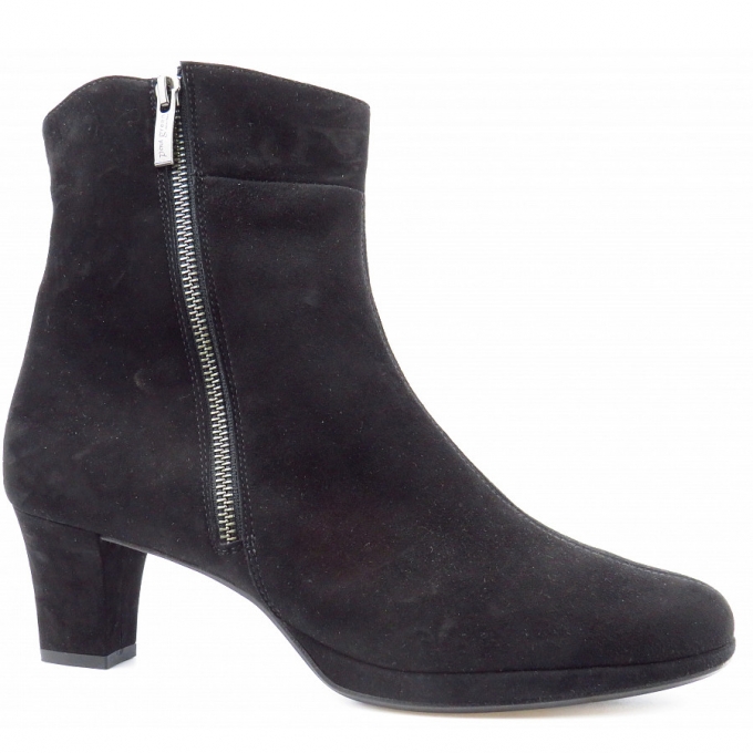 Paul Green Samtziege schw./anthr. Stiefelette in schwarz/anthrazit